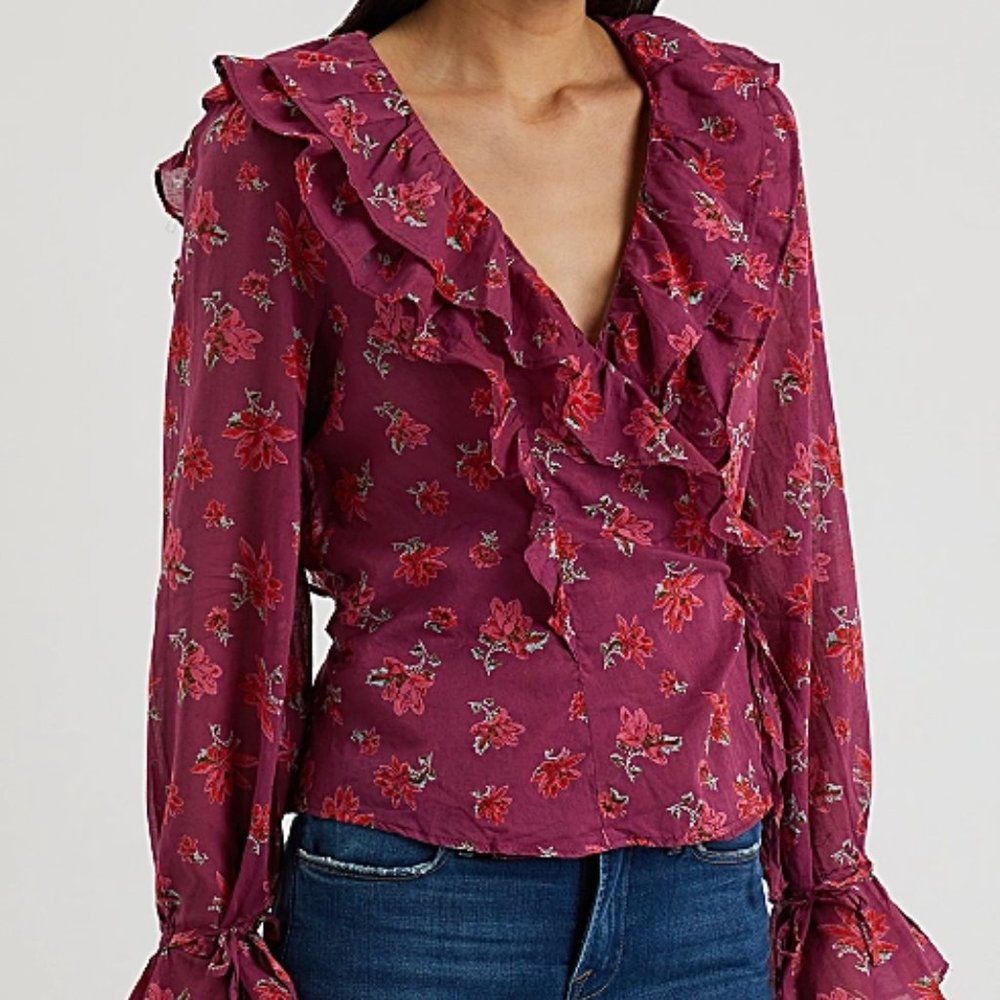 FREE PEOPLE Amanda Ruffle Long Sleeve Top